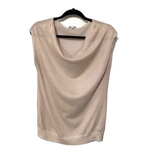 Talbots sleeveless cowl neck top with gold shimmer fabric Medium